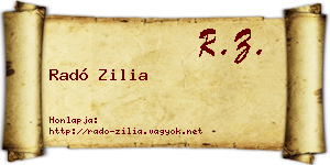 Radó Zilia névjegykártya